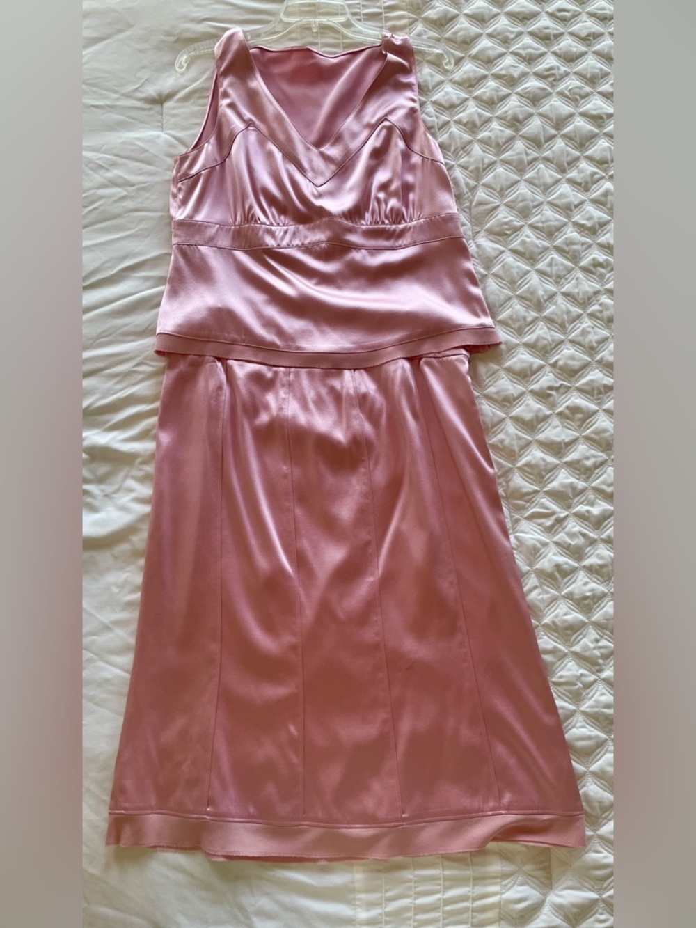 Doncaster Custom Satin Pink Two-Piece Dress Set
